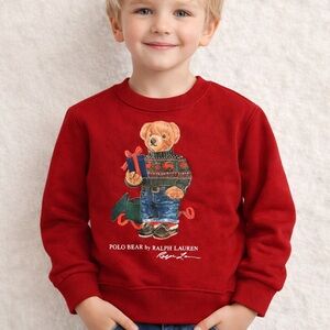 Ralph Lauren Kids Red Polo Bear Sweater